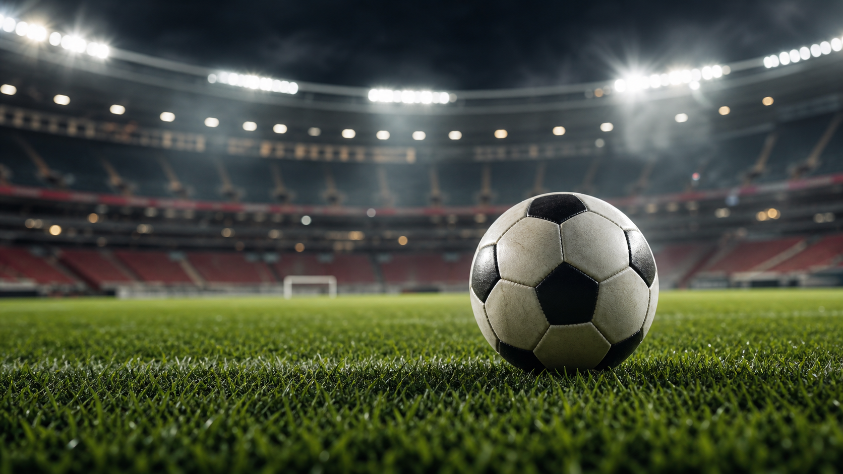 Realistische voetbal op het veld voor Marítimo vs Casa Pia